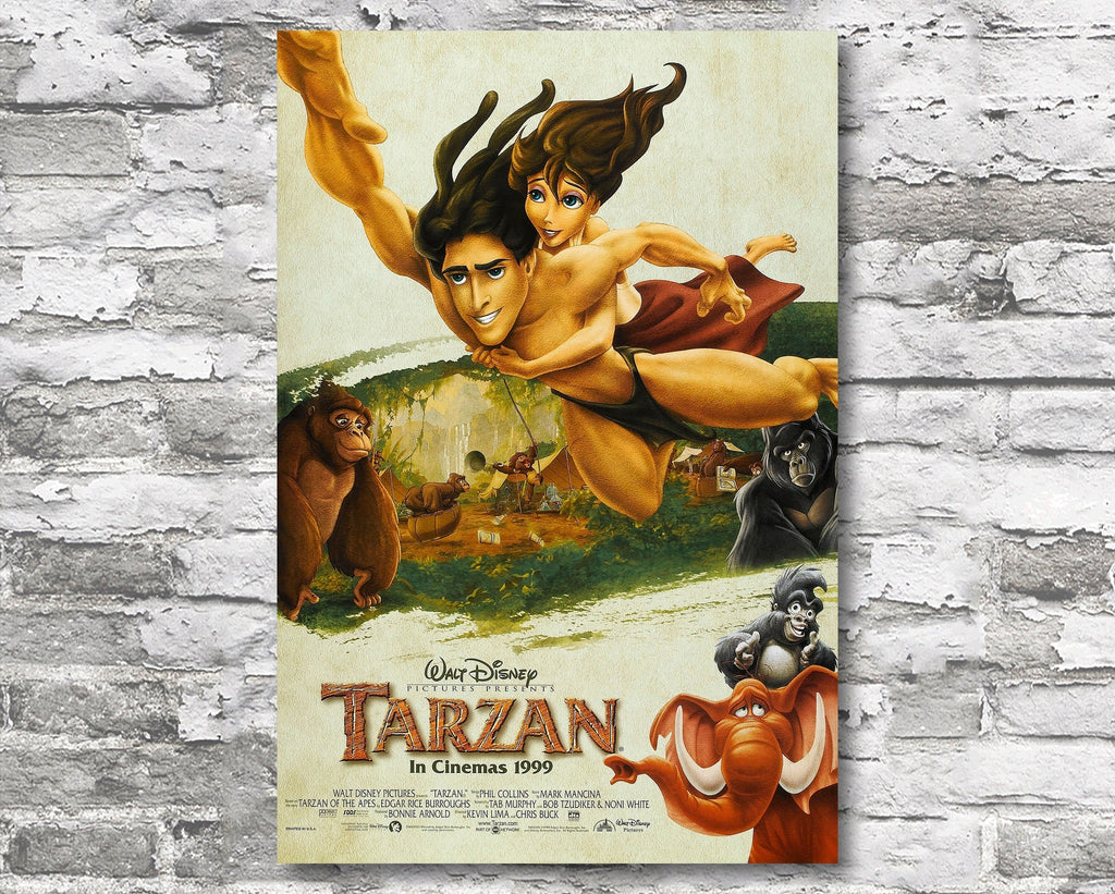 Tarzan 1999 Vintage Poster Reprint - Disney Cartoon Home Decor in Poster Print or Canvas Art