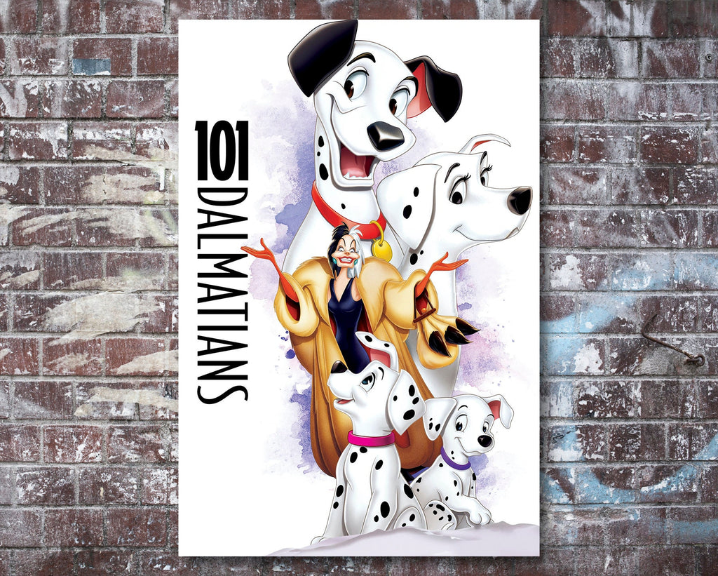 One Hundred and One Dalmatians 1961 Vintage Poster Reprint - Disney Cartoon Home Decor in Poster Print or Canvas Art