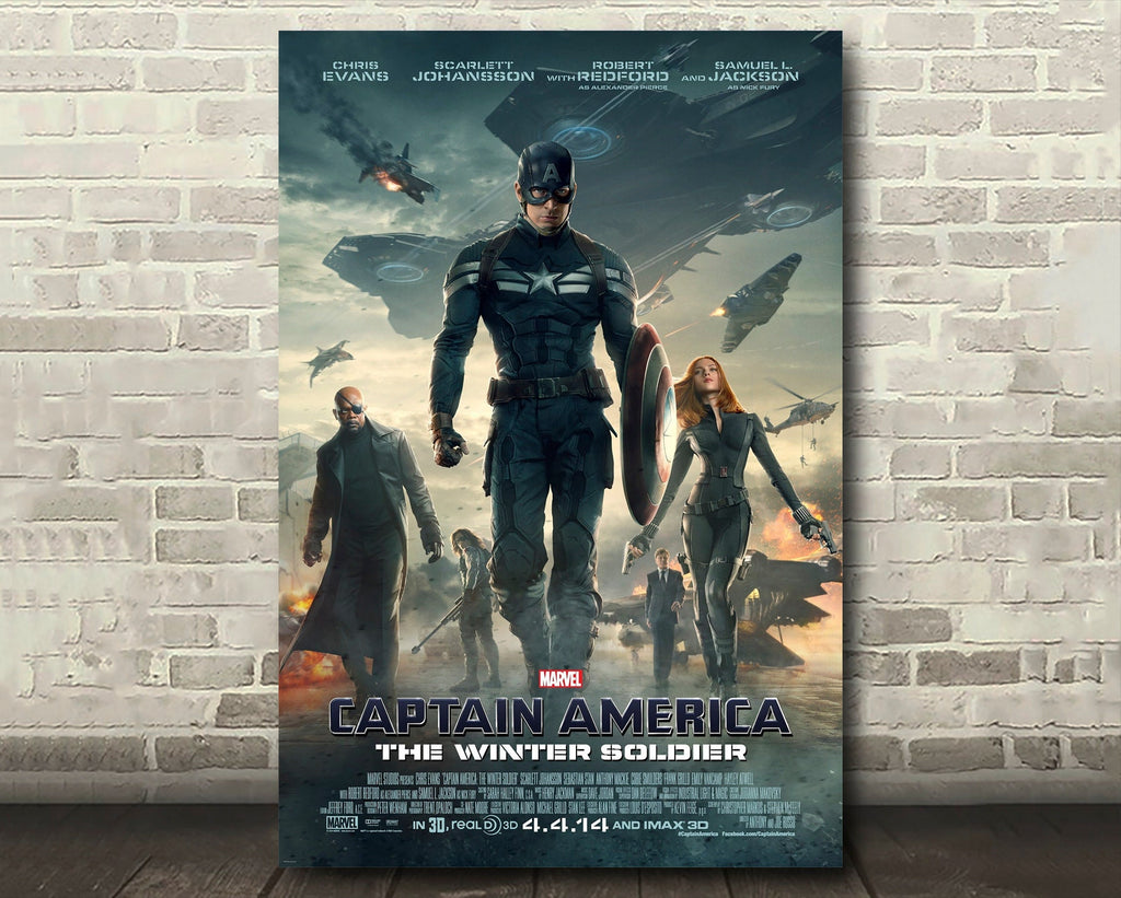 Captain America: The Winter Soldier 2014 Poster Reprint - Marvel Superhero Home Decor in Poster Print or Canvas Art