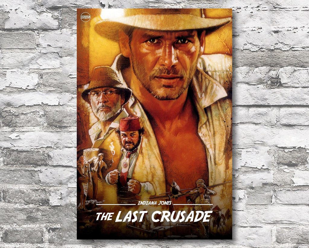 Indiana Jones and the Last Crusade 1989 Vintage Poster Reprint - Adventure Movie Home Decor in Poster Print or Canvas Art