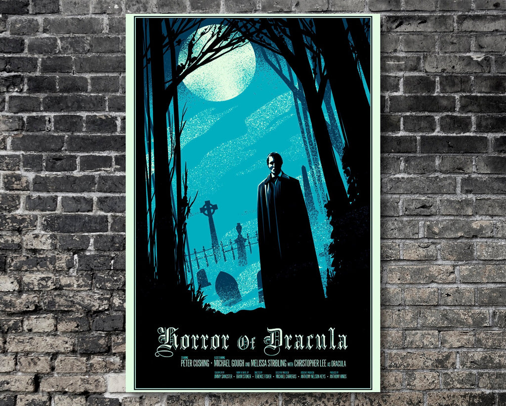 Horror of Dracula 1958 Vintage Poster Reprint - Christopher Lee Vampire Home Decor in Poster Print or Canvas Art