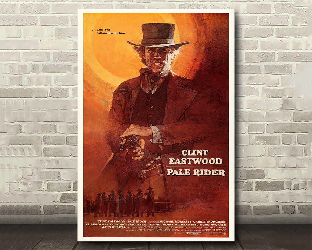 Pale Rider 1985 Vintage Poster Reprint - Cowboy Western Home Decor in Poster Print or Canvas Art