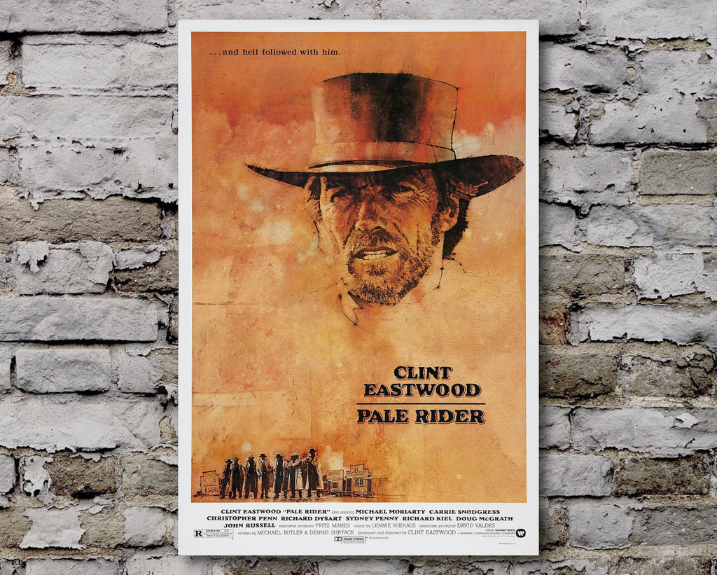 Pale Rider 1985 Vintage Poster Reprint - Cowboy Western Home Decor in Poster Print or Canvas Art