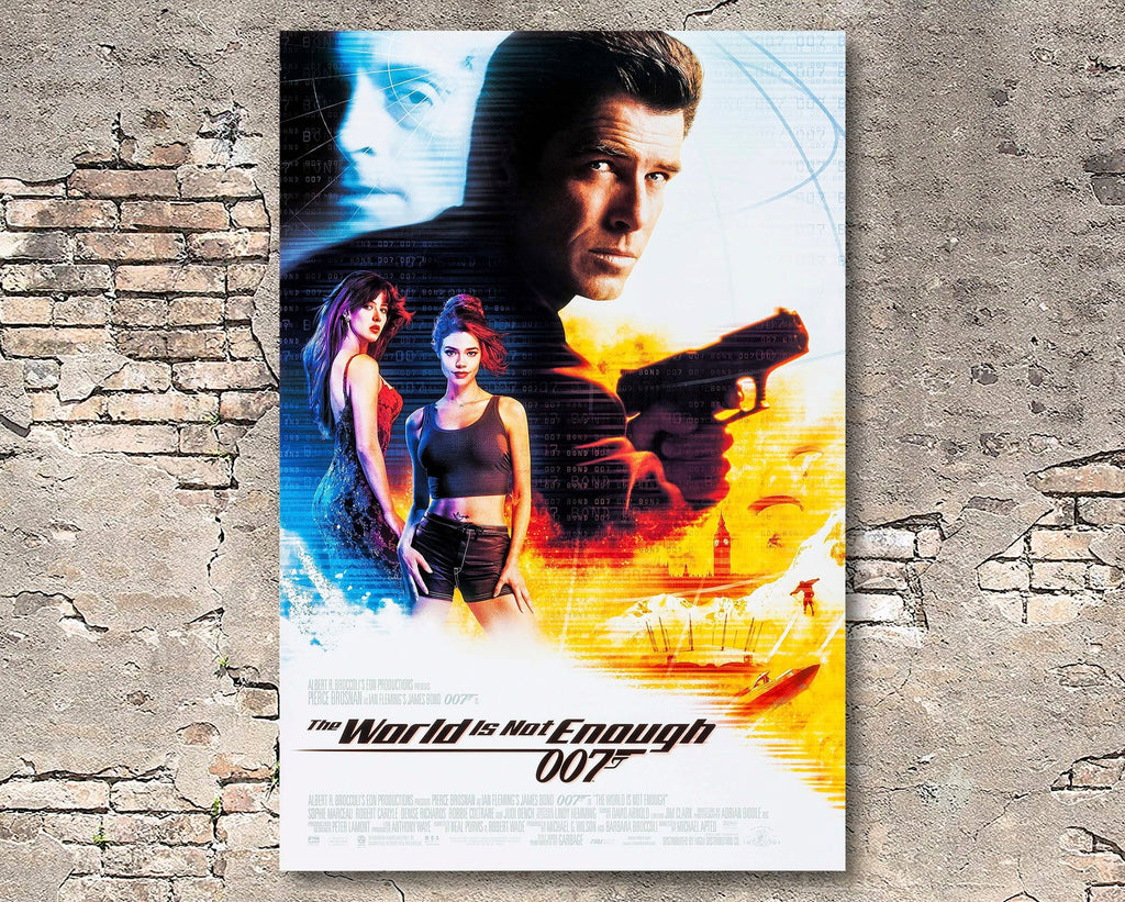 The World Is Not Enough 1999 James Bond Reprint - 007 Home Decor in Poster Print or Canvas Art