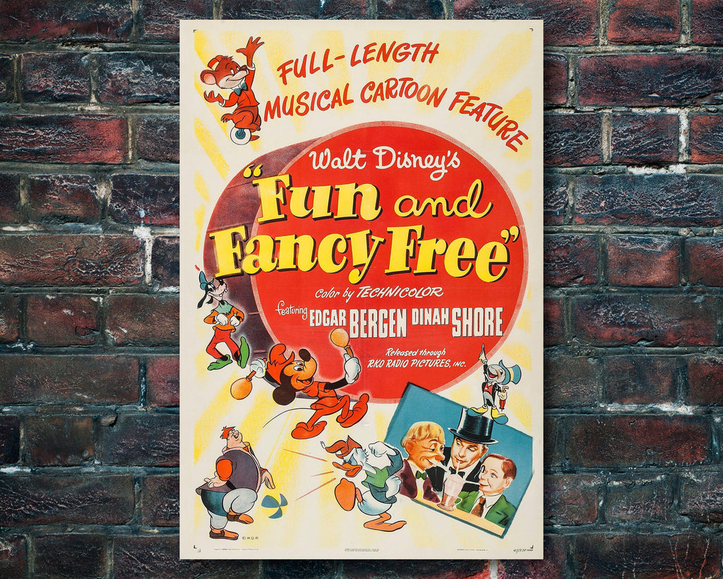 Fun and Fancy Free 1947 Vintage Poster Reprint - Disney Cartoon Home Decor in Poster Print or Canvas Art