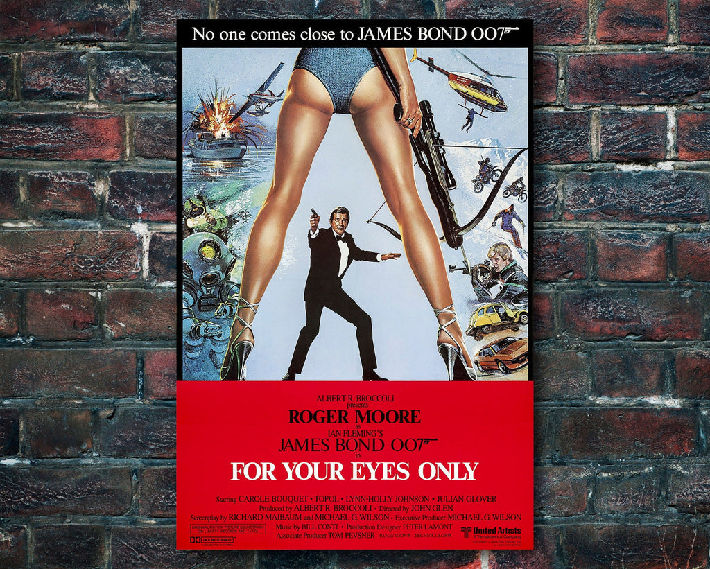 For Your Eyes Only 1981 James Bond Reprint - 007 Home Decor in Poster Print or Canvas Art