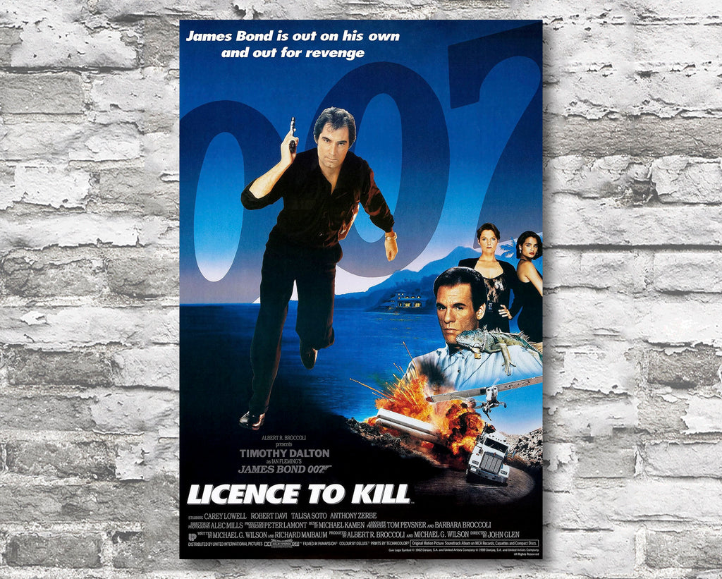 Licence to Kill 1989 James Bond Reprint - 007 Home Decor in Poster Print or Canvas Art