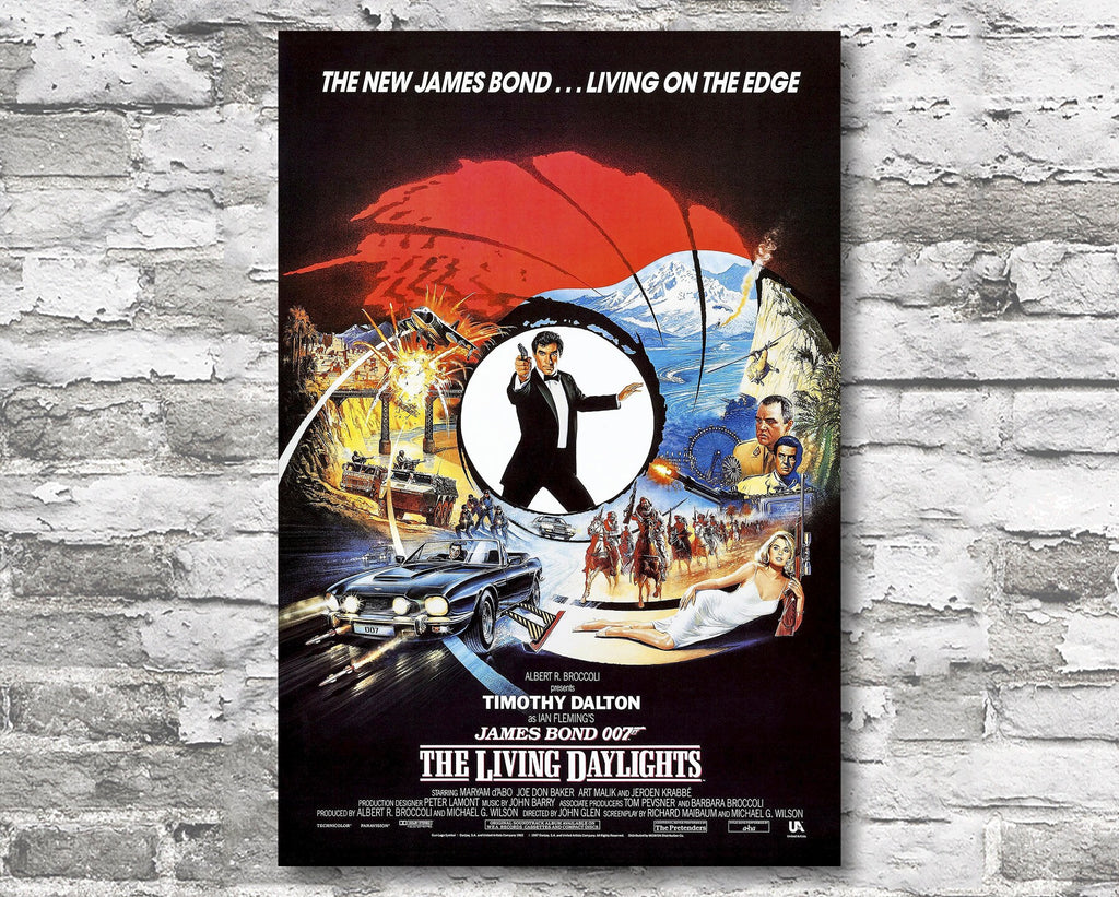The Living Daylights 1987 James Bond Reprint - 007 Home Decor in Poster Print or Canvas Art