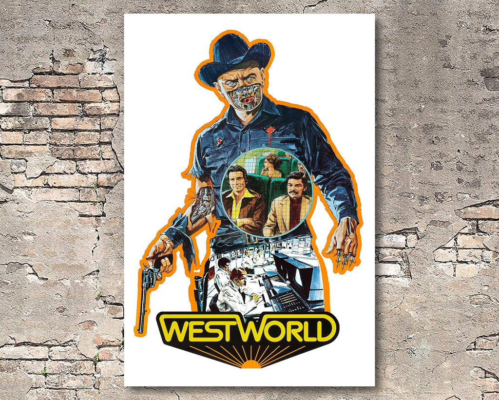 Westworld 1973 Vintage Poster Reprint - Cowboy Western Home Decor in Poster Print or Canvas Art