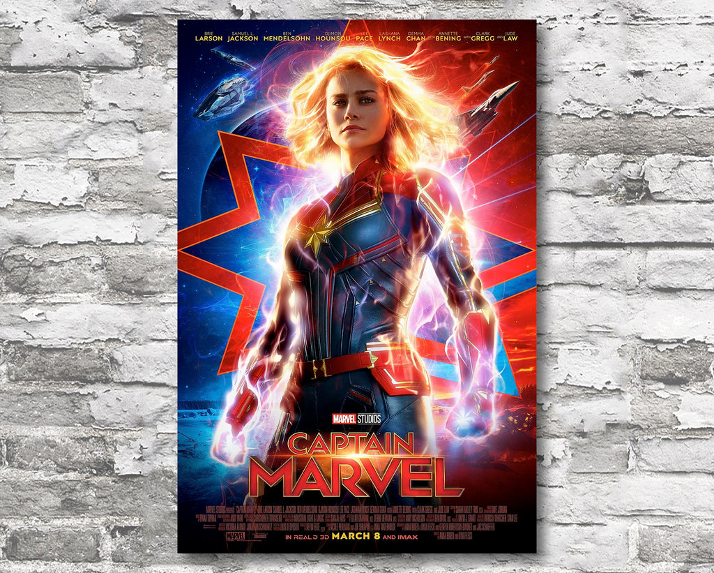 Captain Marvel 2019 Poster Reprint - Superhero Home Decor in Poster Print or Canvas Art