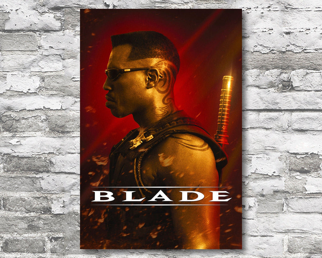 Blade 1998 Poster Reprint - Vampire Superhero Home Decor in Poster Print or Canvas Art