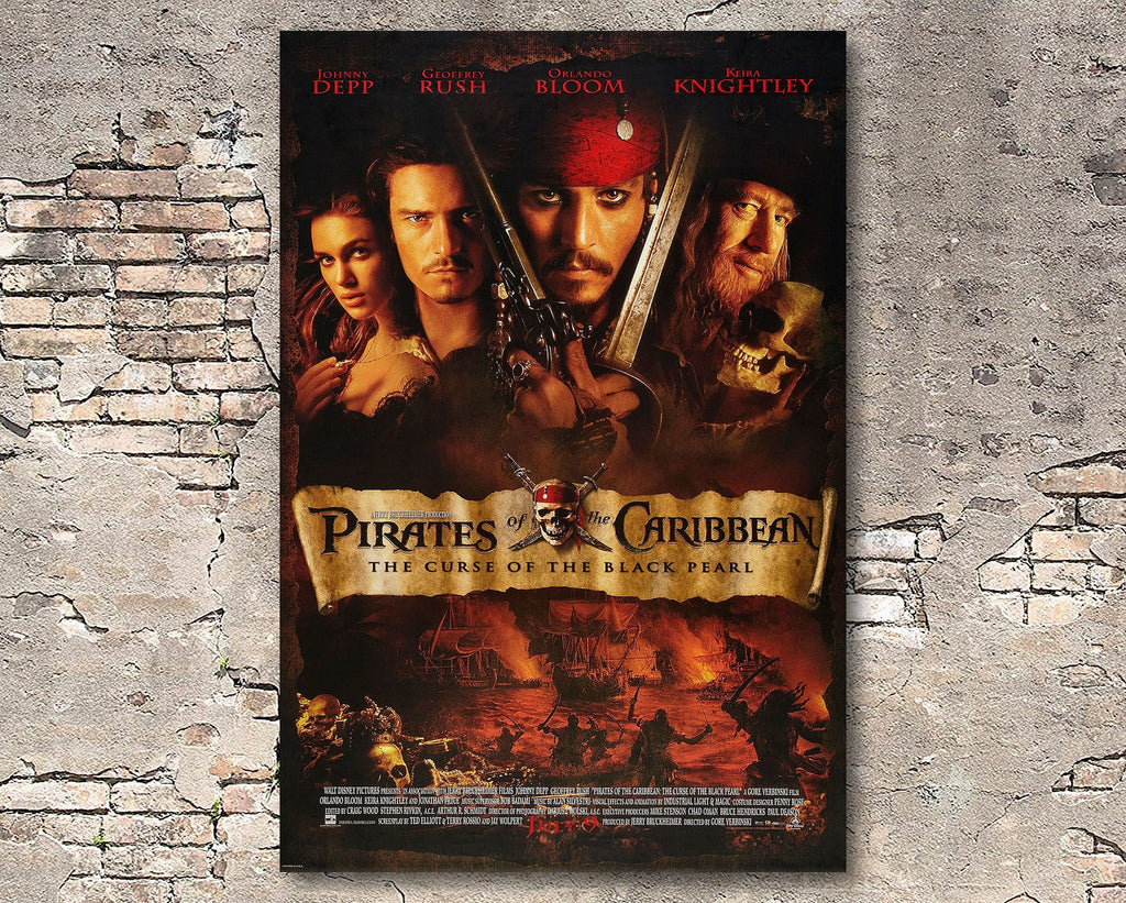 Pirates of the Caribbean: The Curse of the Black Pearl 2003 Poster Reprint - Disney Home Decor in Poster Print or Canvas Art