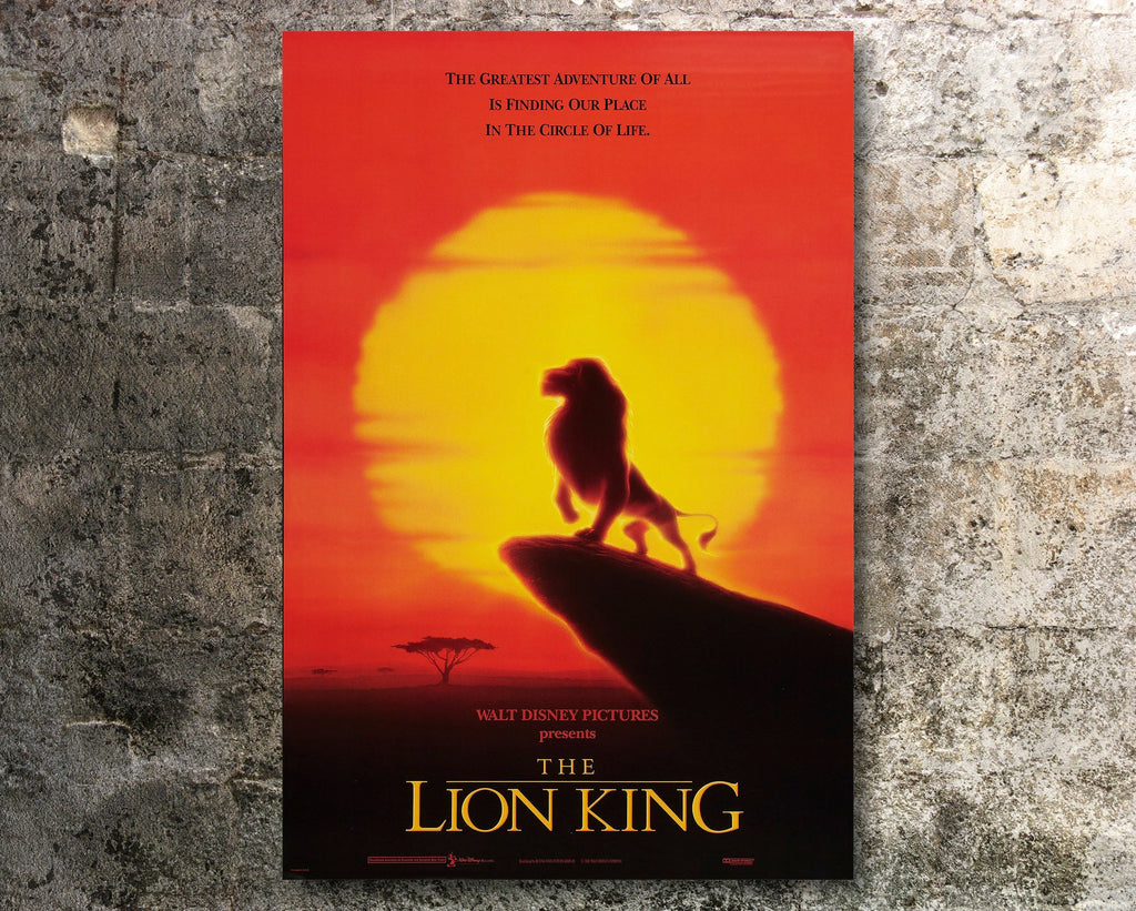 The Lion King 1994 Vintage Poster Reprint - Disney Cartoon Home Decor in Poster Print or Canvas Art