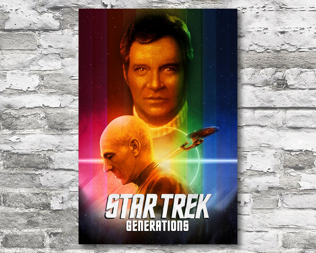 Star Trek: Generations 1994 Vintage Poster Reprint - Science Fiction Home Decor in Poster Print or Canvas Art