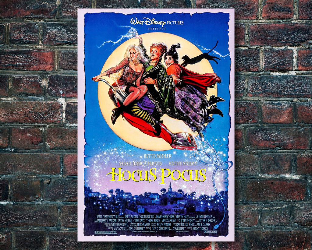 Hocus Pocus 1993 Poster Reprint - Disney Halloween Movie Home Decor in Poster Print or Canvas Art