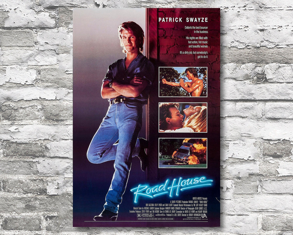 Road House 1989 Vintage Poster Reprint - Action Movie Home Decor in Poster Print or Canvas Art