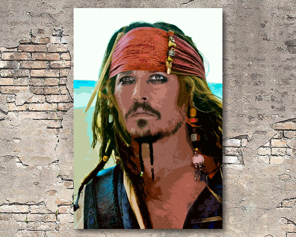 Jack Sparrow Pop Art Illustration - Pirates of The Caribbean Disney Home Decor in Poster Print or Canvas Art