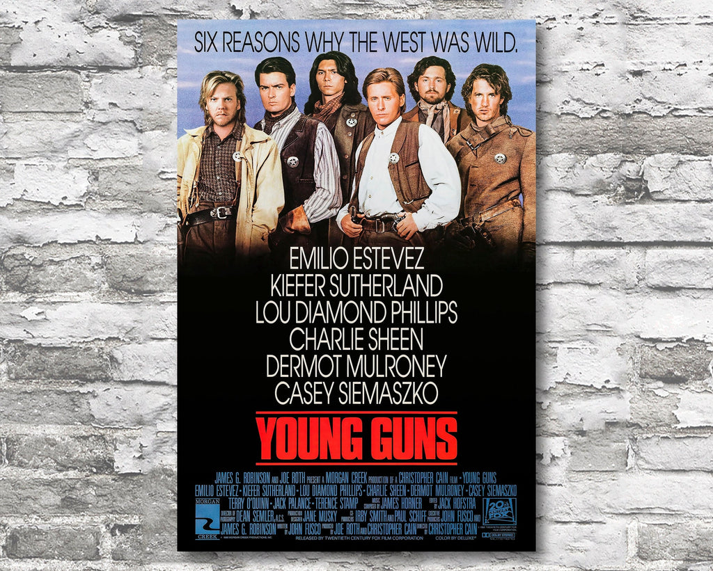 Young Guns 1988 Vintage Poster Reprint - Cowboy Western Home Decor in Poster Print or Canvas Art