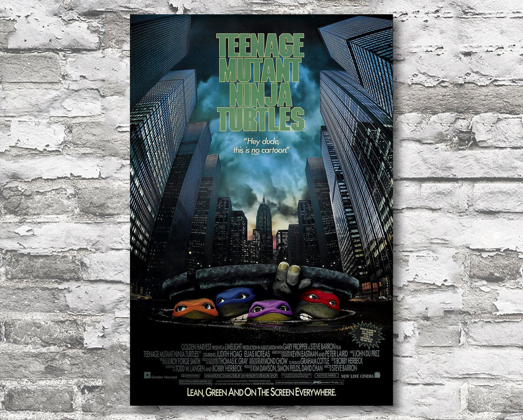 Teenage Mutant Ninja Turtles 1990 Vintage Movie Poster Reprint - Superhero Home Decor in Poster Print or Canvas Art