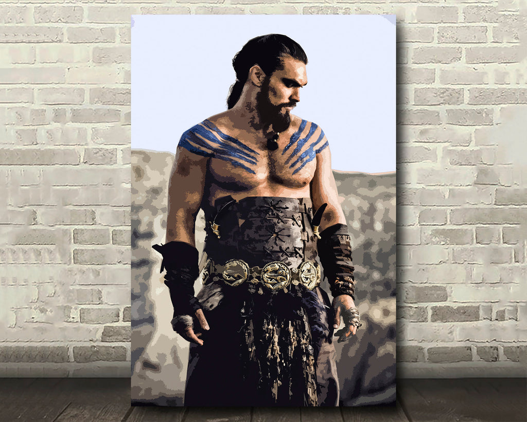 Khal Drogo Pop Art Illustration - Game of Thrones Fantasy Home Decor in Poster Print or Canvas Art