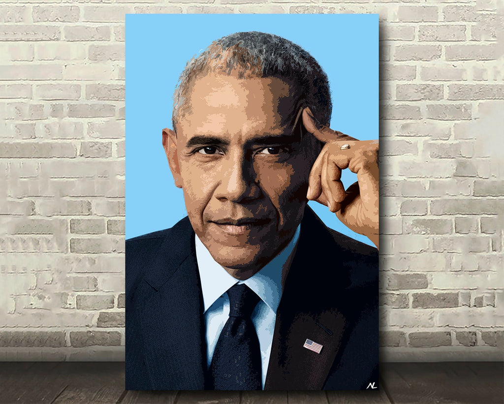 United States President Barack Obama Pop Art Illustration - American Political Home Decor in Poster Print or Canvas Art
