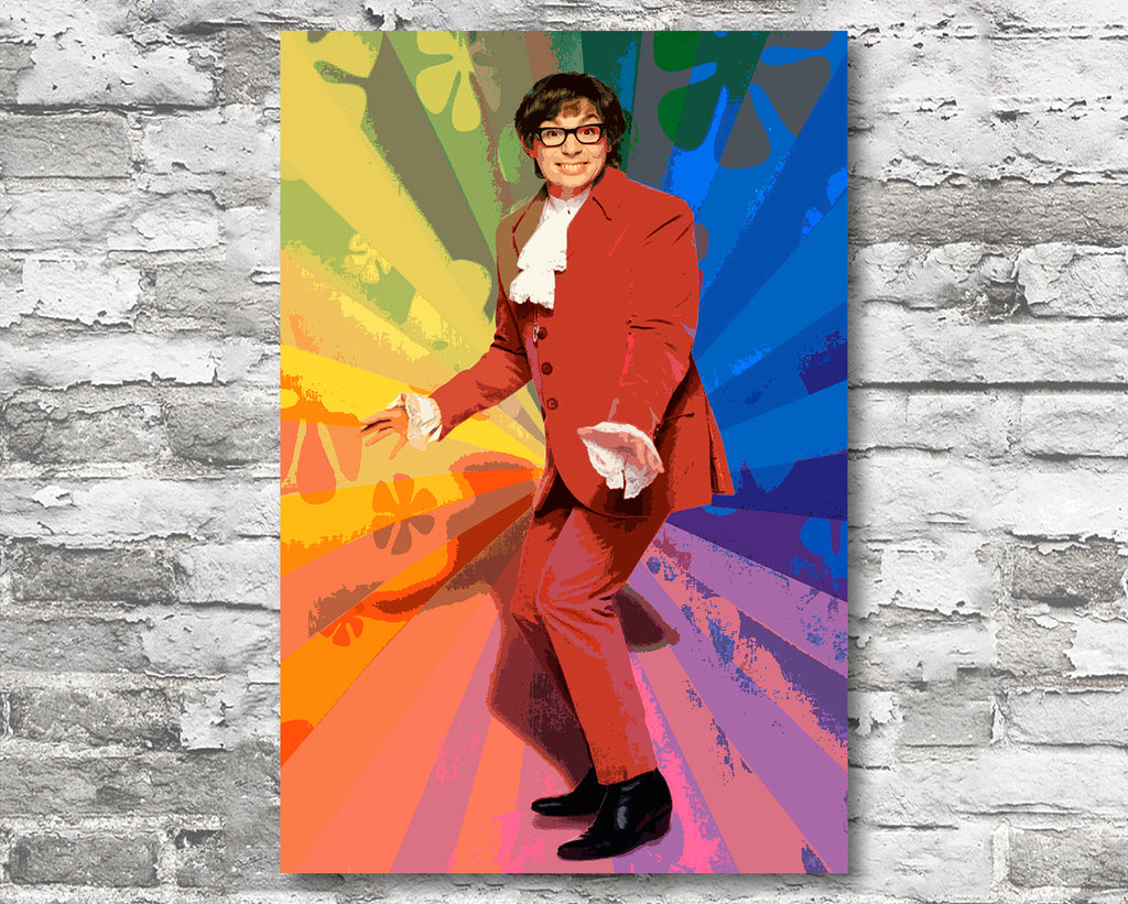 Austin Powers Pop Art Illustration - Groovy Spy Comedy Home Decor in Poster Print or Canvas Art