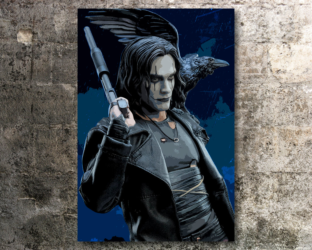 The Crow Pop Art Illustration - Gothic Superhero Home Decor in Poster Print or Canvas Art