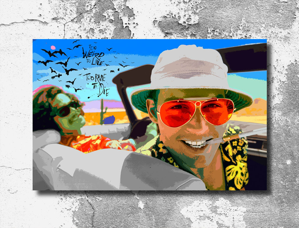 Fear and Loathing in Las Vegas Pop Art Illustration - Psychedelic Cult Film Home Decor in Poster Print or Canvas Art