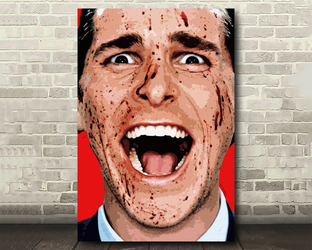Patrick Bateman Pop Art Illustration - American Psycho Horror Home Decor in Poster Print or Canvas Art