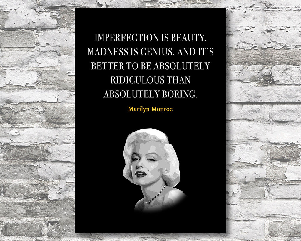 Marilyn Monroe Quote Motivational Wall Art | Inspirational Home Decor in Poster Print or Canvas Art