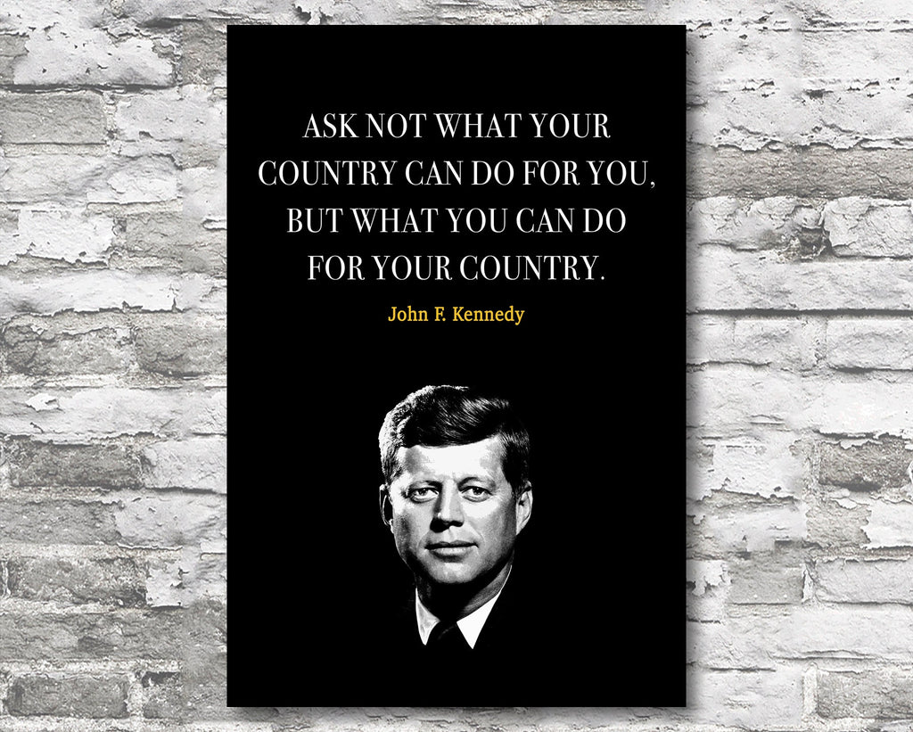 John F. Kennedy Quote Motivational Wall Art | Inspirational Home Decor in Poster Print or Canvas Art