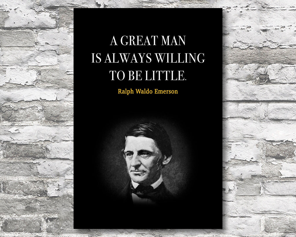 Ralph Waldo Emerson Quote Motivational Wall Art | Inspirational Home Decor in Poster Print or Canvas Art