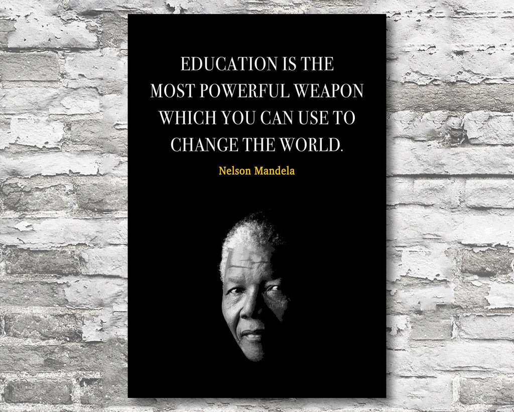 Nelson Mandela Quote Motivational Wall Art | Inspirational Home Decor in Poster Print or Canvas Art