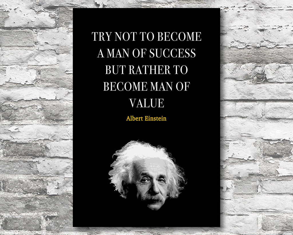 Albert Einstein Quote Motivational Wall Art | Inspirational Home Decor in Poster Print or Canvas Art
