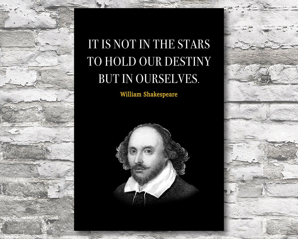 William Shakespeare Quote Motivational Wall Art | Inspirational Home Decor in Poster Print or Canvas Art