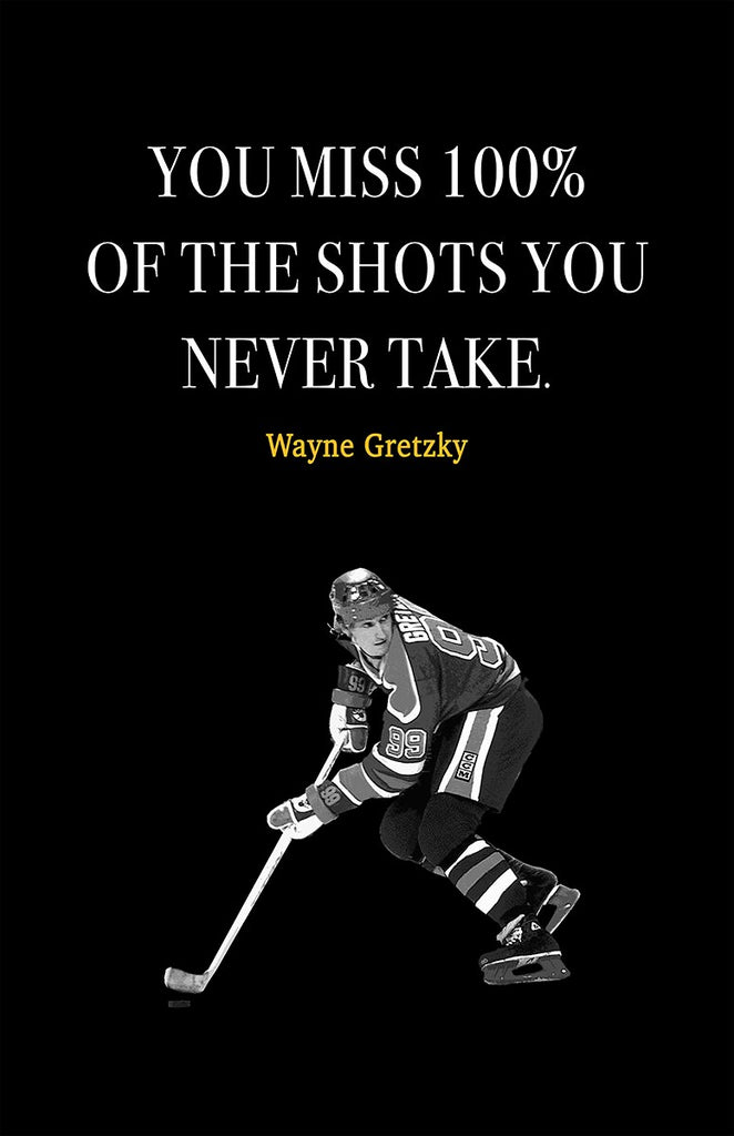 Wayne Gretzky Quote Motivational Wall Art | Inspirational Home Decor in Poster Print or Canvas Art
