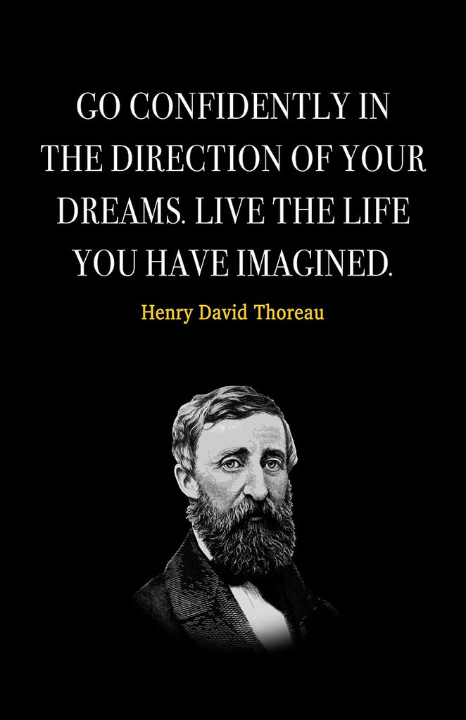 Henry David Thoreau Quote Motivational Wall Art | Inspirational Home Decor in Poster Print or Canvas Art