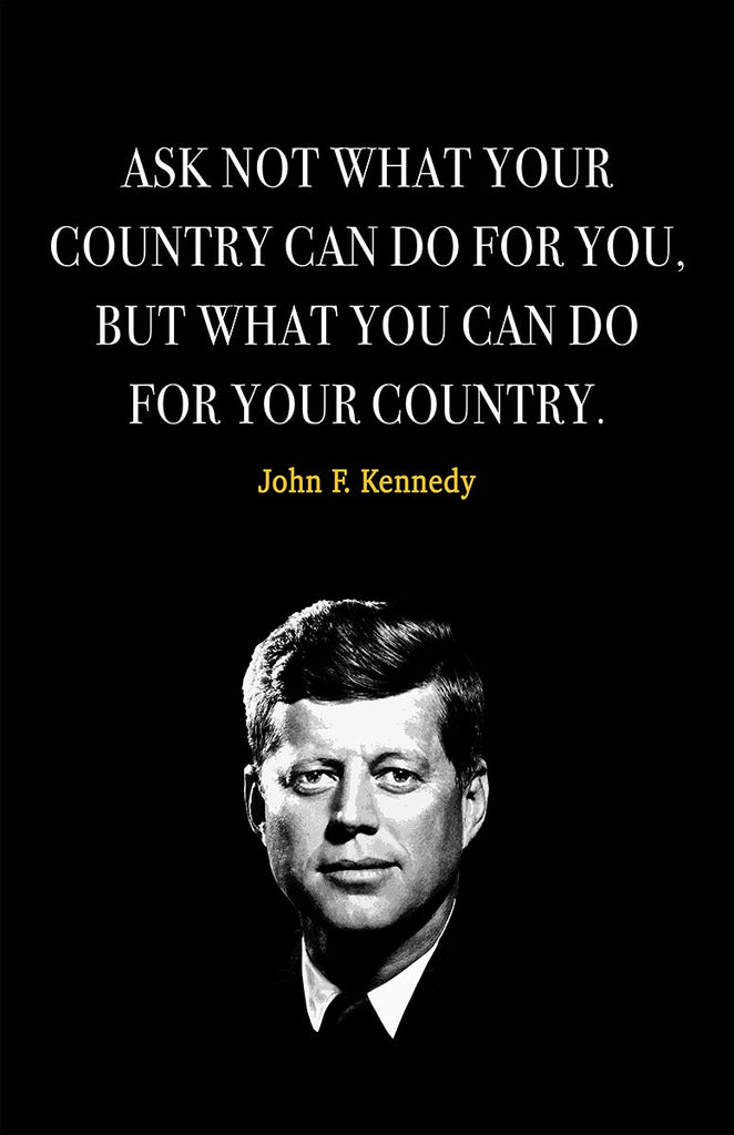 John F. Kennedy Quote Motivational Wall Art | Inspirational Home Decor in Poster Print or Canvas Art
