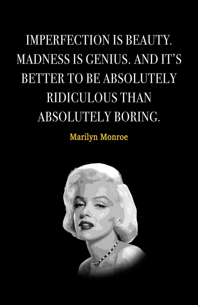 Marilyn Monroe Quote Motivational Wall Art | Inspirational Home Decor in Poster Print or Canvas Art