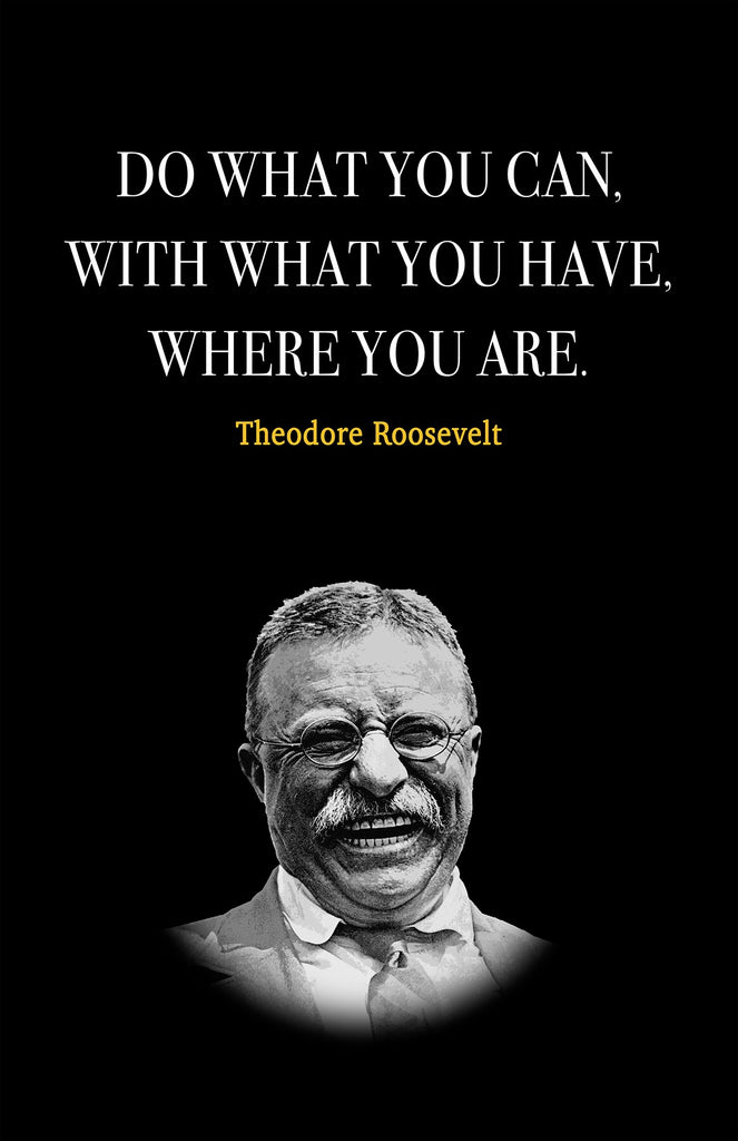Theodore Roosevelt Quote Motivational Wall Art | Inspirational Home Decor in Poster Print or Canvas Art