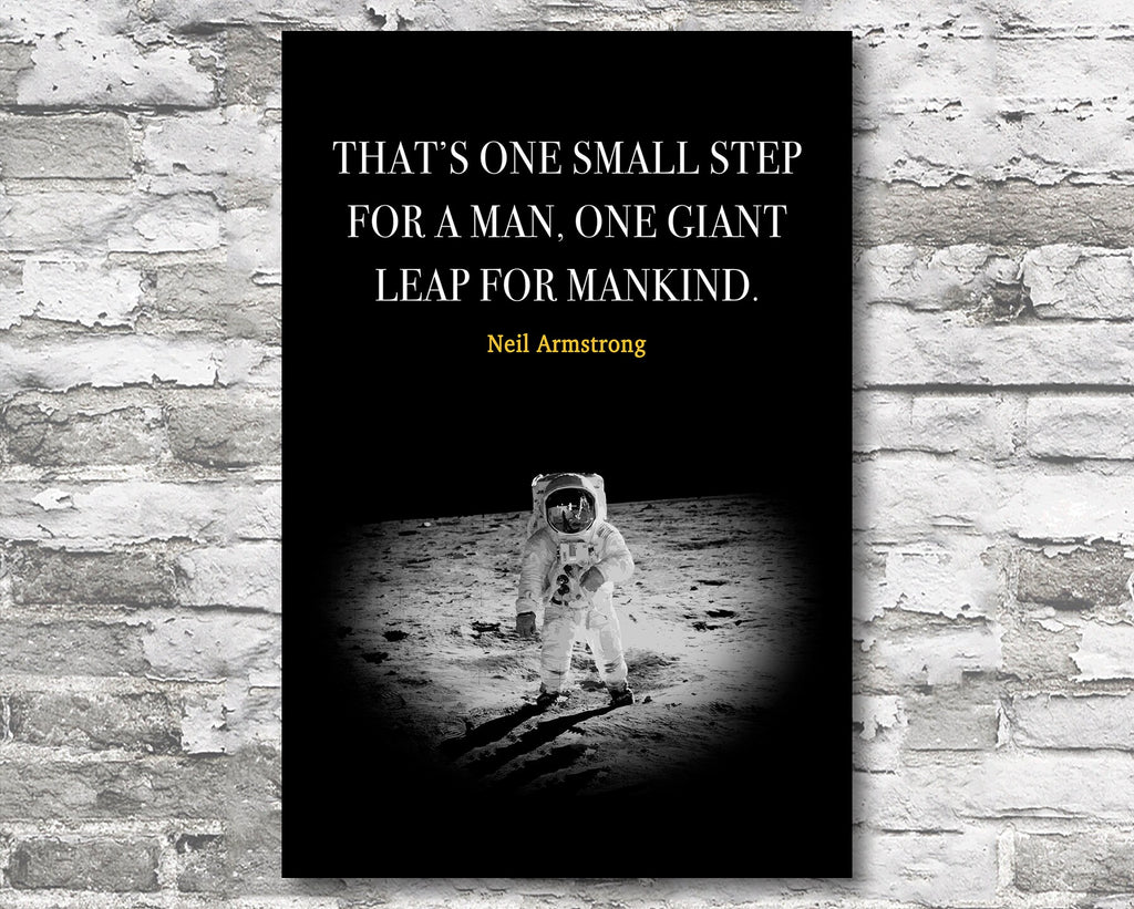 Neil Armstrong Quote Motivational Wall Art | Inspirational Home Decor in Poster Print or Canvas Art