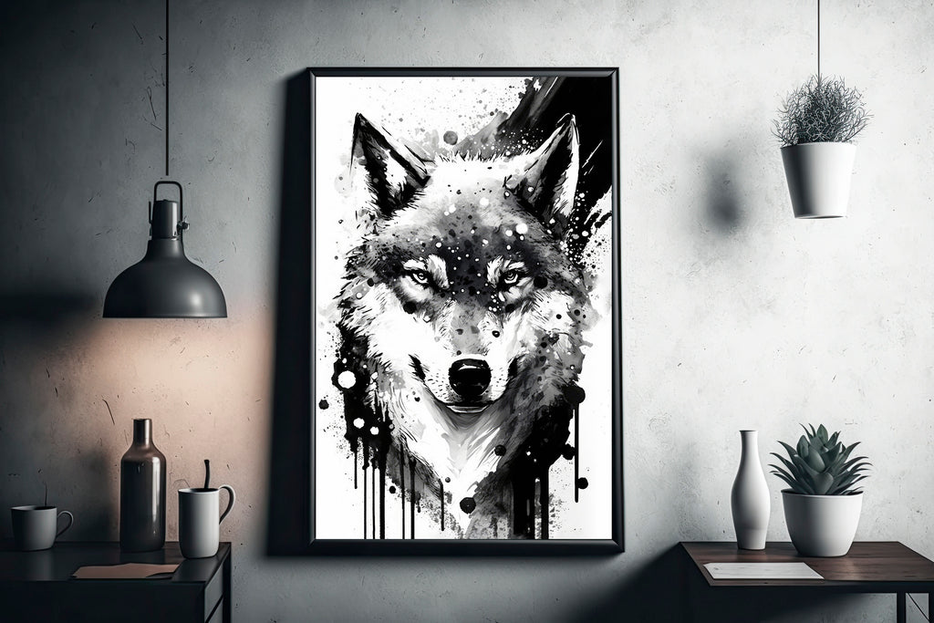 Wolf Watercolor Print Forest Wall Art Nature Wildlife Gift Wild Animal Painting Woodland Home Decor