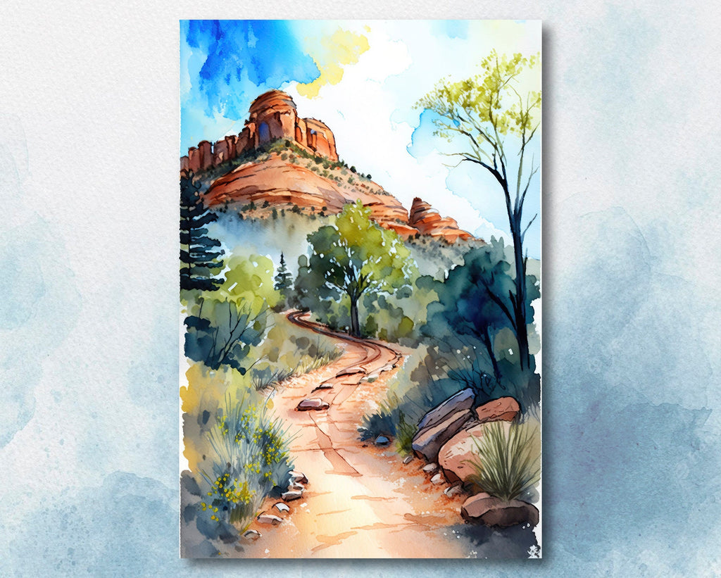 Watercolor Sedona Arizona Art Print Southwest Wall Art Landscape Gift Desert Home Western Decor