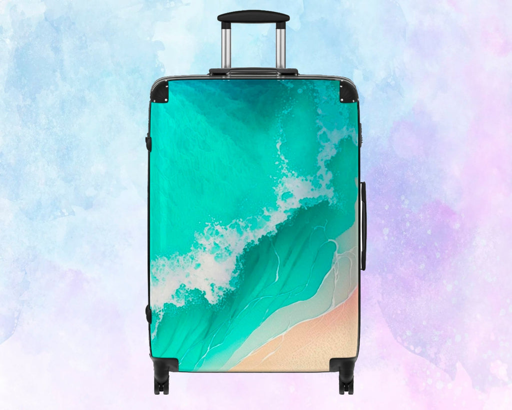 Tropical Beach Ocean Waves Travel Suitcase - Premium Hard-Shell Durable Build, Exquisite Design, Unmatched Style for Your Next Adventurer
