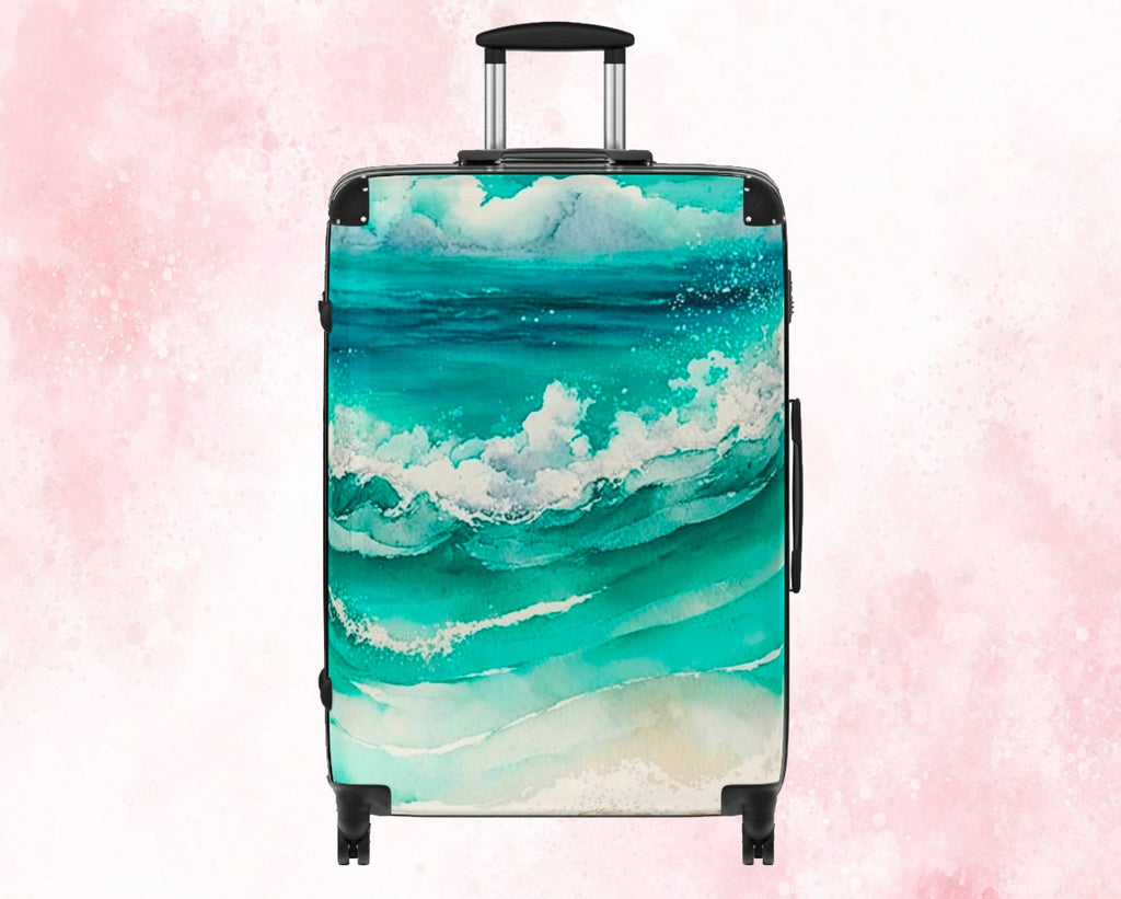 Tropical Beach Ocean Waves Travel Suitcase - Premium Hard-Shell Durable Build, Exquisite Design, Unmatched Style for Your Next Adventurer