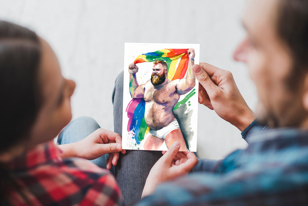 Gay Art Greeting Cards for Gay Pride Month or Coming Out Gifts LGBTQ Queer Holiday Cards - 5x7 inches in Packs of 1, 10, 30, and 50pcs