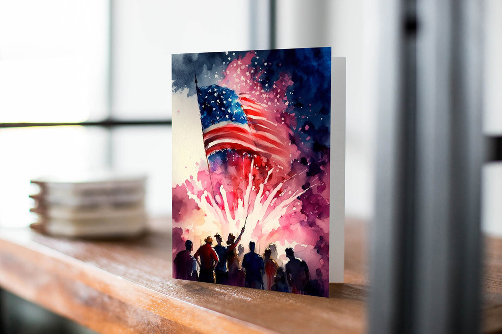 American Fireworks Greeting Cards Fourth of July Memorial Day Veterans Day Patriotic Holiday Cards - 5x7 inches in Packs of 1, 10, 30, & 50