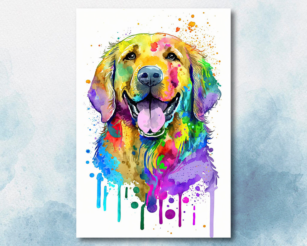 Golden Retriever Dog Watercolor Print #22 (Various Sizes Available At Low Prices)