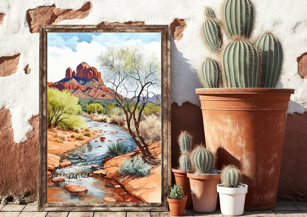Watercolor Sedona Print Arizona Southwest Wall Art Landscape Art Gift Desert Home Western Decor
