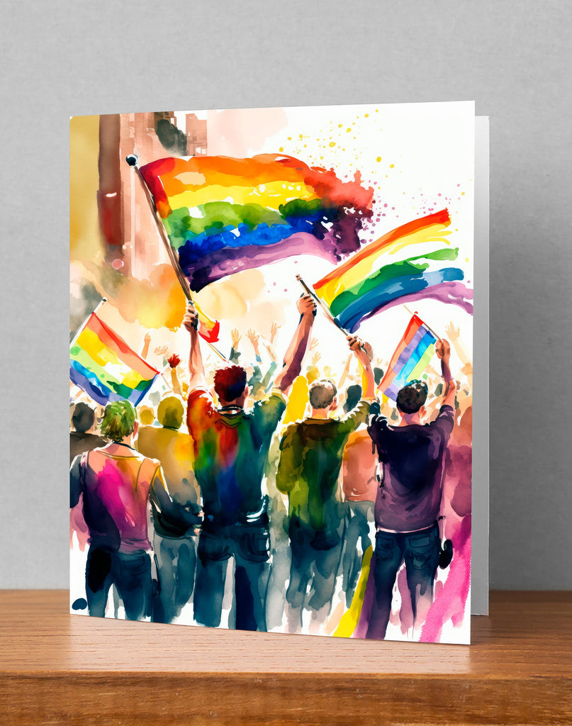 Gay Art Greeting Cards for Gay Pride Month or Coming Out Gifts LGBTQ Queer Holiday Cards - 5x7 inches in Packs of 1, 10, 30, and 50pcs